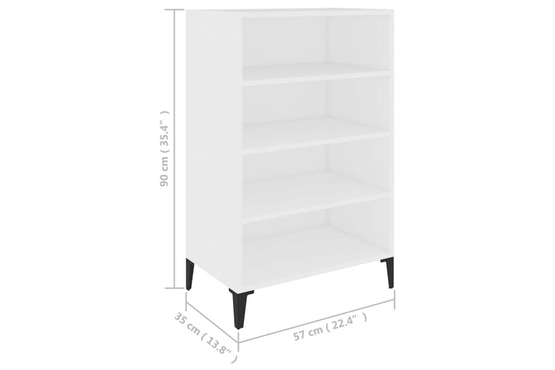 skænk 57x35x90 cm spånplade hvid - Hvid - Opbevaring - Opbevaringsmøbler - Skænke & sideboards