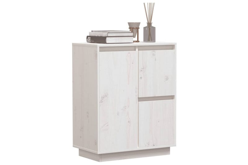 skænk 60x34x75 cm massivt fyrretræ hvid - Hvid - Opbevaring - Opbevaringsmøbler - Skænke & sideboards