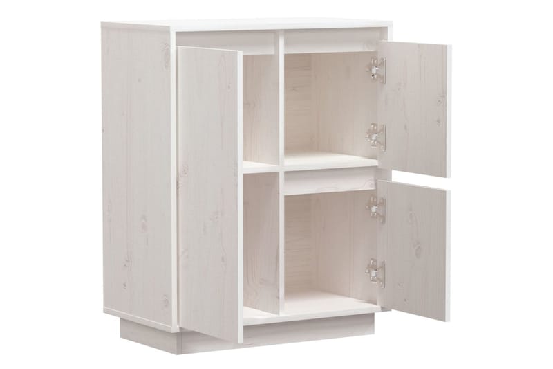 skænk 60x34x75 cm massivt fyrretræ hvid - Hvid - Opbevaring - Opbevaringsmøbler - Skænke & sideboards