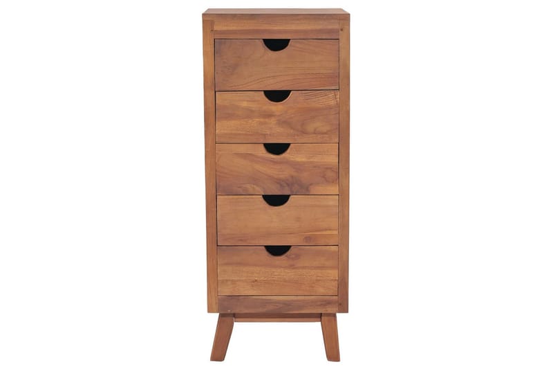 skænk med 5 skuffer 40x30x100 cm massivt teaktræ - Brun - Opbevaring - Opbevaringsmøbler - Skænke & sideboards