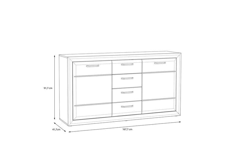 Aridiala Sideboard 42x168 cm - Brun/Hvid - Opbevaring - Opbevaringsmøbler - Skænke & sideboards