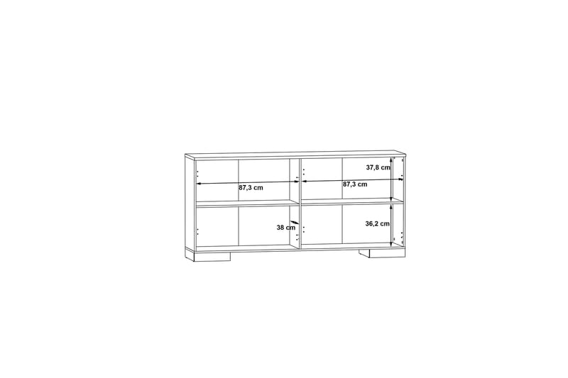 Atwoods skænk 87x180 cm - Betongrå / hvid - Opbevaring - Opbevaringsmøbler - Skænke & sideboards