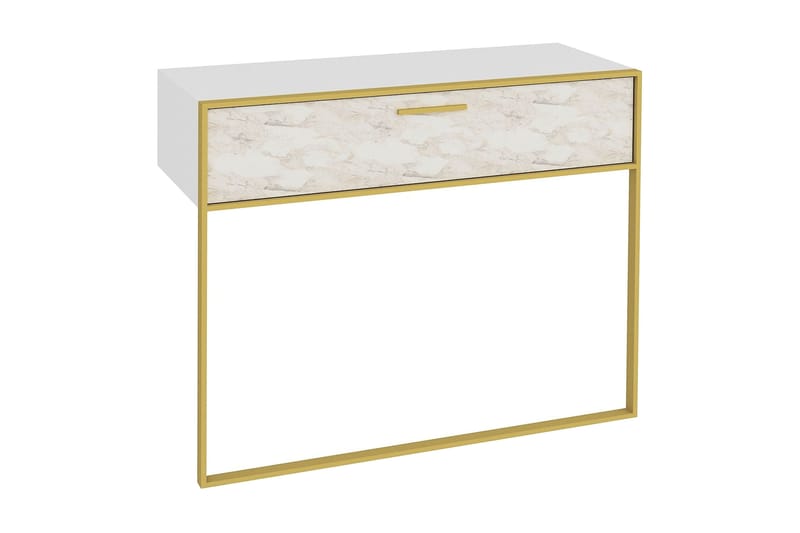 Bascle Sideboard 90 cm - Guld|Hvid - Opbevaring - Opbevaringsmøbler - Skænke & sideboards