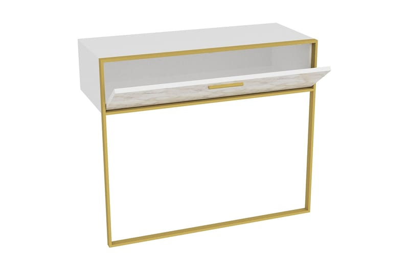 Bascle Sideboard 90 cm - Guld|Hvid - Opbevaring - Opbevaringsmøbler - Skænke & sideboards