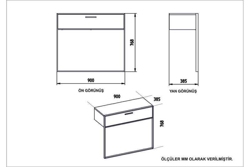 Bascle Sideboard 90 cm - Guld|Hvid - Opbevaring - Opbevaringsmøbler - Skænke & sideboards