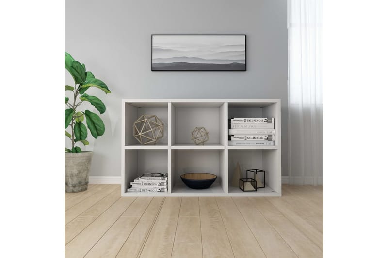 Bogskab/skænk 50 x 25 x 80 cm spånplade hvid højglans - Hvid - Opbevaring - Opbevaringsmøbler - Skænke & sideboards