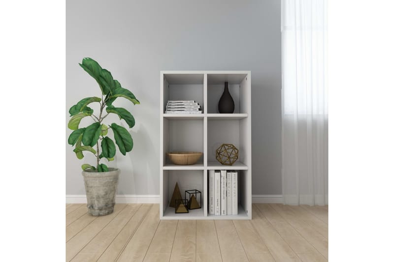 Bogskab/skænk 50 x 25 x 80 cm spånplade hvid højglans - Hvid - Opbevaring - Opbevaringsmøbler - Skænke & sideboards