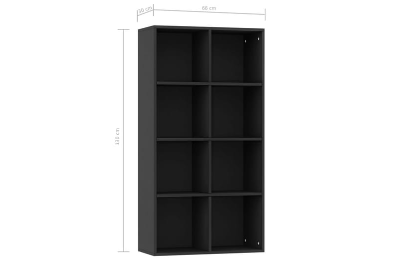 Bogskab/Skænk 66x30x130 cm Spånplade Sort - Opbevaring - Opbevaringsmøbler - Skænke & sideboards