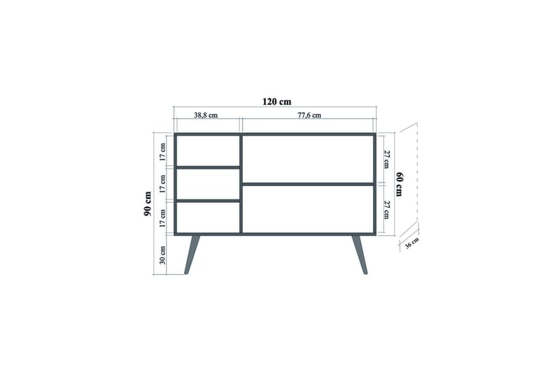 Brokind Skænk 120 cm - Brun - Opbevaring - Opbevaringsmøbler - Skænke & sideboards