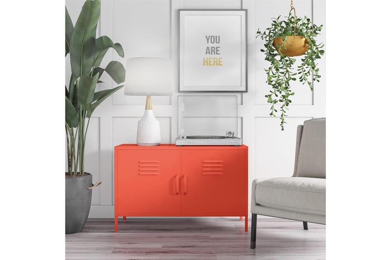 Cache Skænk 100x40 cm 2 Låger Orange - Novogratz - Opbevaring - Opbevaringsmøbler - Skænke & sideboards