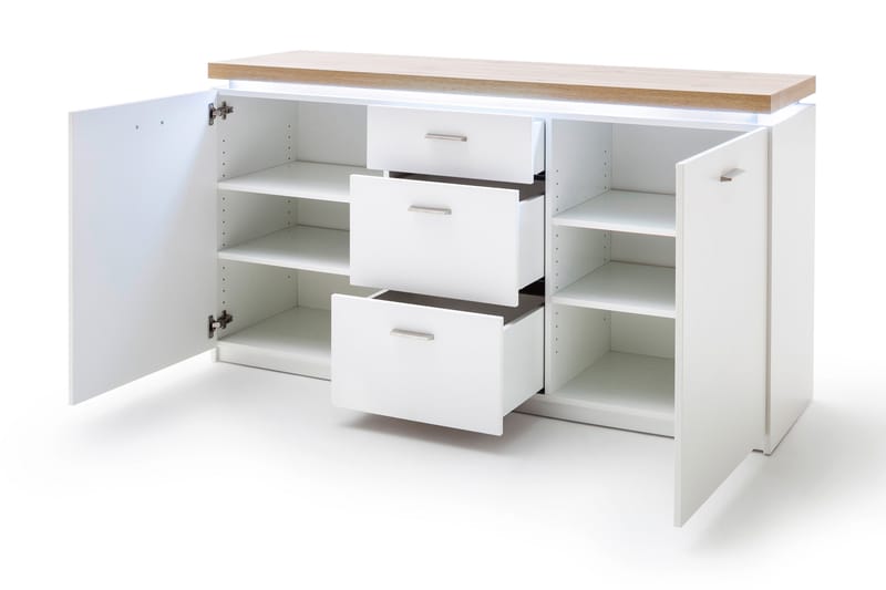 Degaust sidebord 156 cm - Hvid / Eg - Opbevaring - Opbevaringsmøbler - Skænke & sideboards