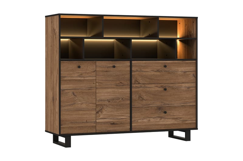 Donmills Sideboard 123x144 cm - Brun/Sort - Opbevaring - Opbevaringsmøbler - Skænke & sideboards