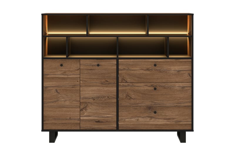 Donmills Sideboard 123x144 cm - Brun/Sort - Opbevaring - Opbevaringsmøbler - Skænke & sideboards