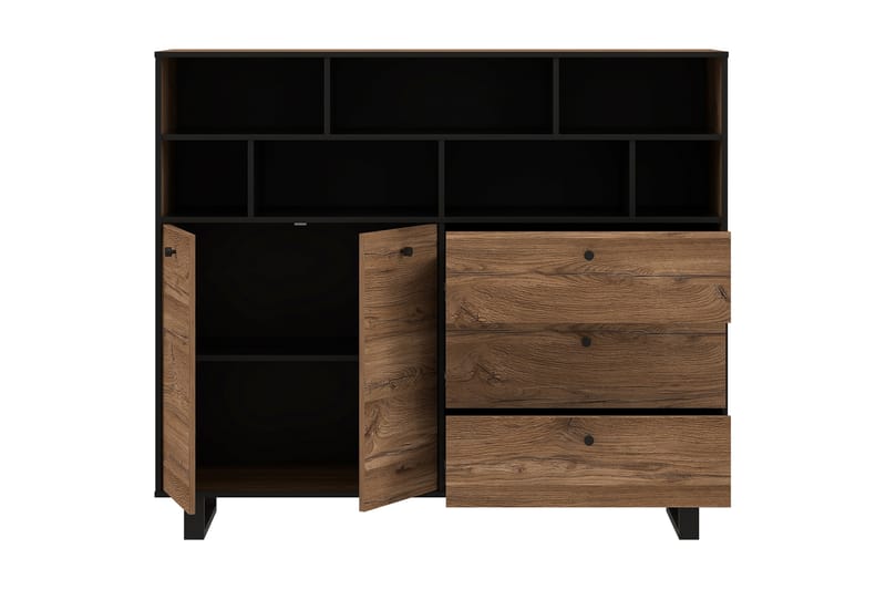 Donmills Sideboard 123x144 cm - Brun/Sort - Opbevaring - Opbevaringsmøbler - Skænke & sideboards