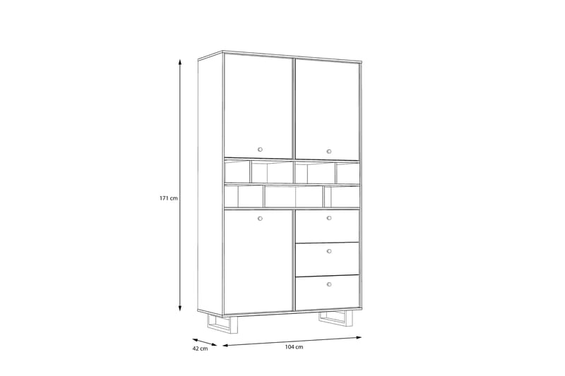 Donmills Sideboard 187x105 cm - Brun/Sort - Opbevaring - Opbevaringsmøbler - Skænke & sideboards