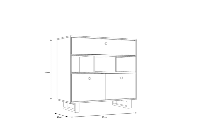 Donmills Skænk 2 Skabe 88x93 cm - Brun / sort - Opbevaring - Opbevaringsmøbler - Skænke & sideboards