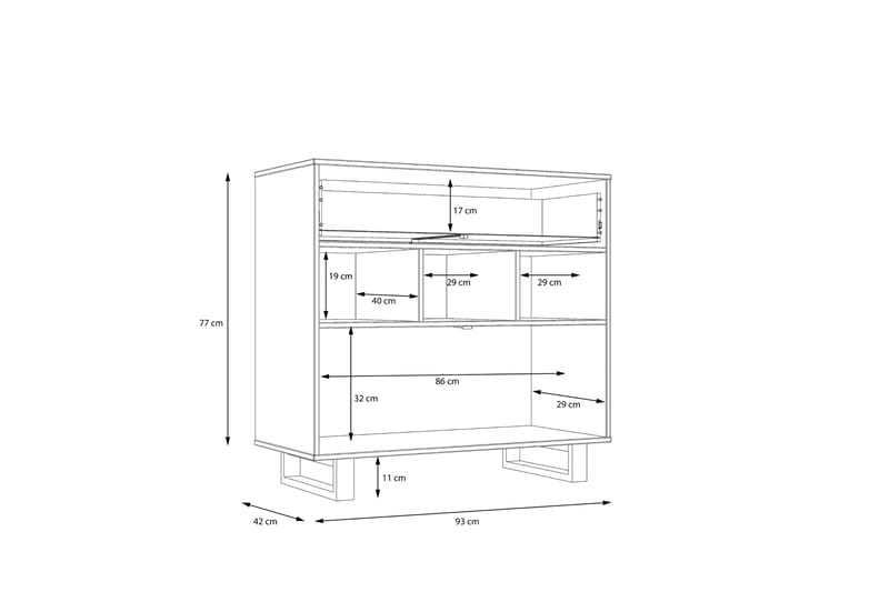 Donmills Skænk 2 Skabe 88x93 cm - Brun / sort - Opbevaring - Opbevaringsmøbler - Skænke & sideboards