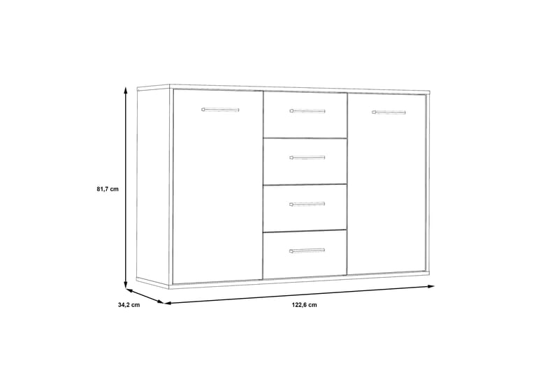 Haba Skænk 34x123 cm - Brun / hvid - Opbevaring - Opbevaringsmøbler - Skænke & sideboards