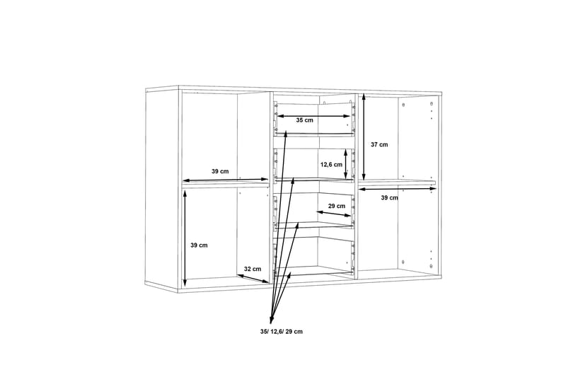 Haba Skænk 34x123 cm - Brun / hvid - Opbevaring - Opbevaringsmøbler - Skænke & sideboards