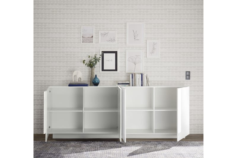 Helmund Sideboard 241 cm - Hvid - Opbevaring - Opbevaringsmøbler - Skænke & sideboards