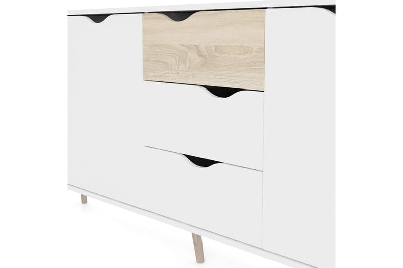 Hostafranc skænk 40x196 cm - Hvid / Natur - Opbevaring - Opbevaringsmøbler - Skænke & sideboards