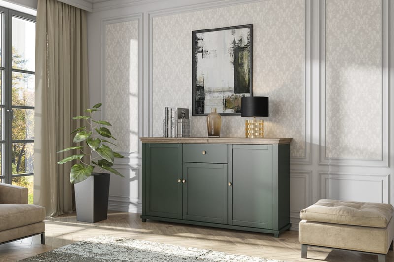 Ivreri Sideboard 42x160 cm - Khaki/Natur - Opbevaring - Opbevaringsmøbler - Skænke & sideboards