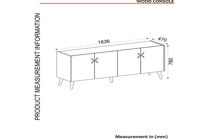 Kowatch Sidebord 184 cm - Valnød|Antracit - Opbevaring - Opbevaringsmøbler - Skænke & sideboards