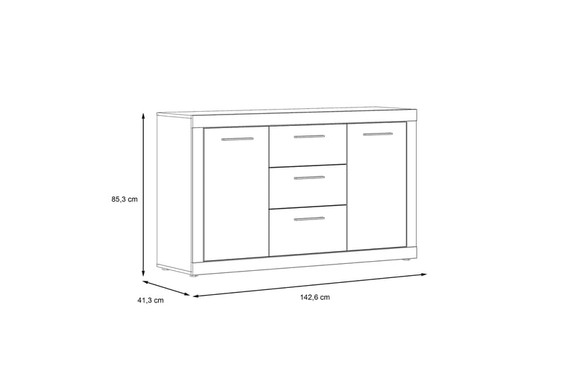 Kranea Sideboard 41x143 cm - Grå/Hvid - Opbevaring - Opbevaringsmøbler - Skænke & sideboards