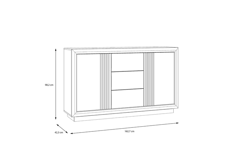 Kulatas Sideboard 42x163 cm - Hvid/Brun - Opbevaring - Opbevaringsmøbler - Skænke & sideboards