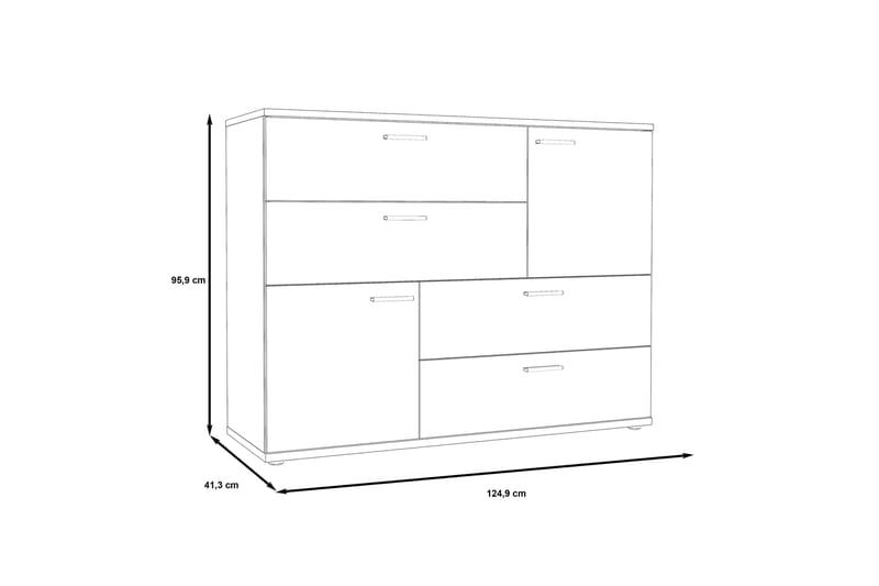 Moncerat Skænk 125x96 cm - Grå / brun - Opbevaring - Opbevaringsmøbler - Skænke & sideboards