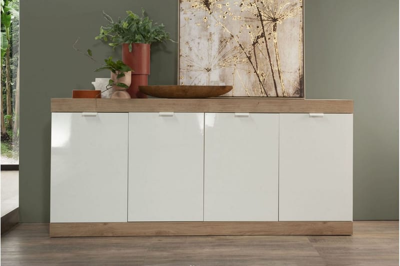 Nicery Sideboard 180 cm - Hvid/Brun - Opbevaring - Opbevaringsmøbler - Skænke & sideboards