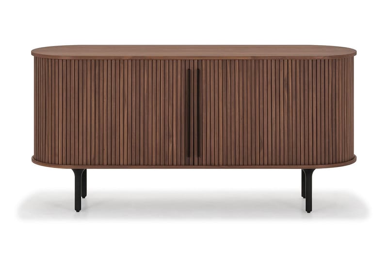 Noira Smalt Skænk Ribbet Valnød 150x45 cm - Brun - Opbevaring - Opbevaringsmøbler - Skænke & sideboards