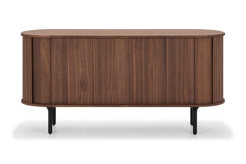 Noira Smalt Skænk Ribbet Valnød 150x45 cm - Brun - Opbevaring - Opbevaringsmøbler - Skænke & sideboards