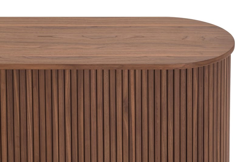 Noira Smalt Skænk Ribbet Valnød 150x45 cm - Brun - Opbevaring - Opbevaringsmøbler - Skænke & sideboards