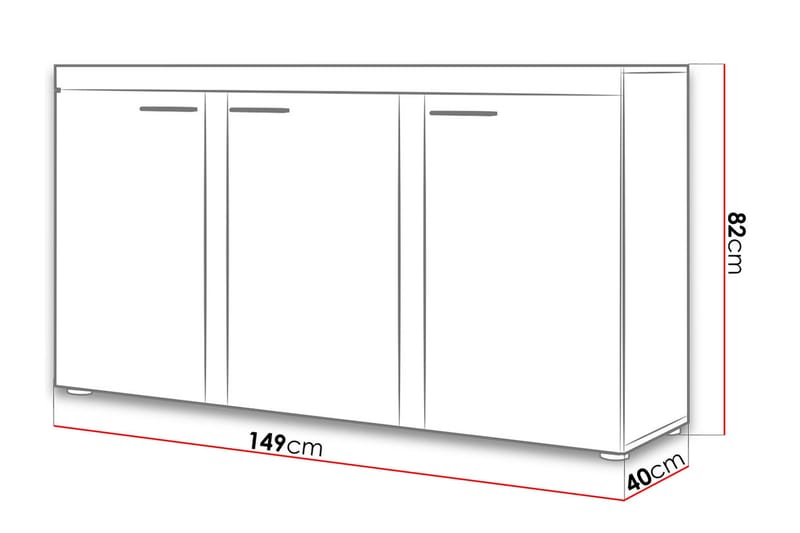 Rumba skænk 148,8x40,3x82 cm - Opbevaring - Opbevaringsmøbler - Skænke & sideboards