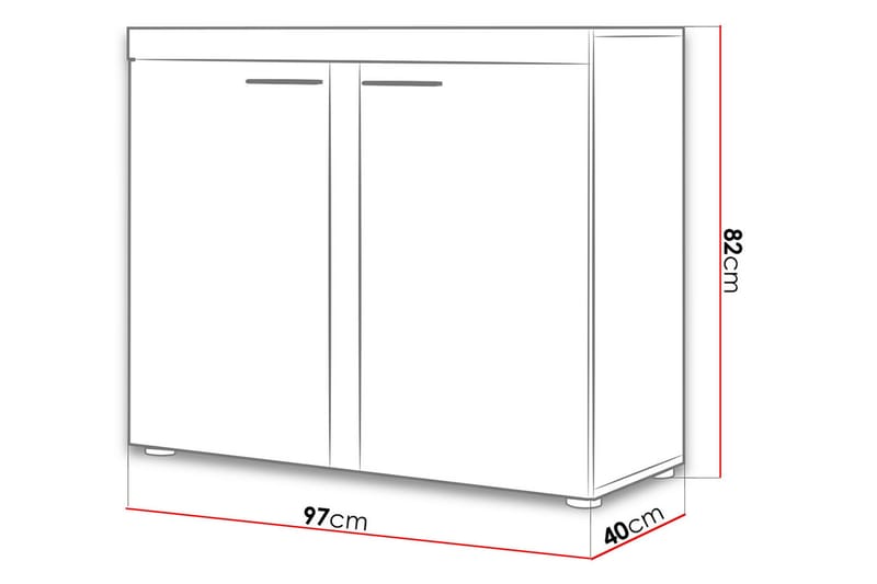 Rumba skænk 97,2x40,3x82 cm - Opbevaring - Opbevaringsmøbler - Skænke & sideboards