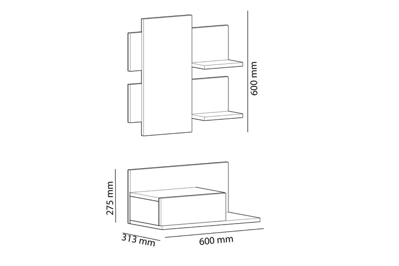 Shalice Sideboard 60 cm - Eg|Antracit - Opbevaring - Opbevaringsmøbler - Skænke & sideboards