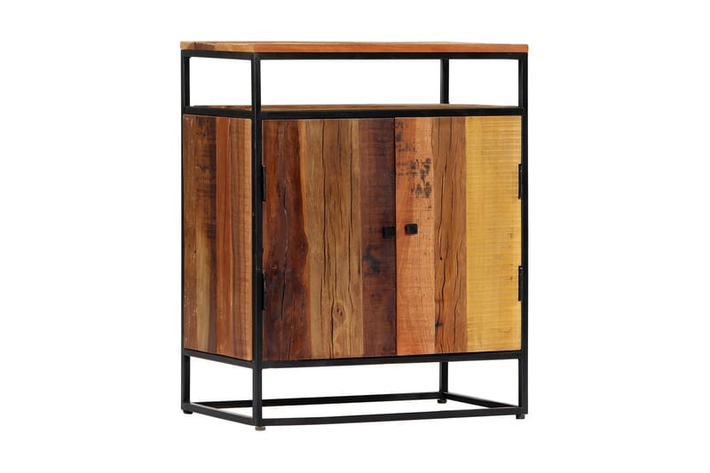 Sideskab 60 X 35 X 76 Cm Massivt Genanvendt Træ Og Stål - Brun - Opbevaring - Opbevaringsmøbler - Skænke & sideboards