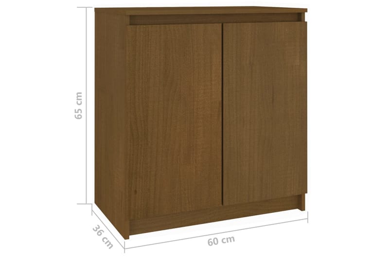 sideskab 60x36x65 cm massivt fyrretræ gyldenbrun - Brun - Opbevaring - Opbevaringsmøbler - Skænke & sideboards