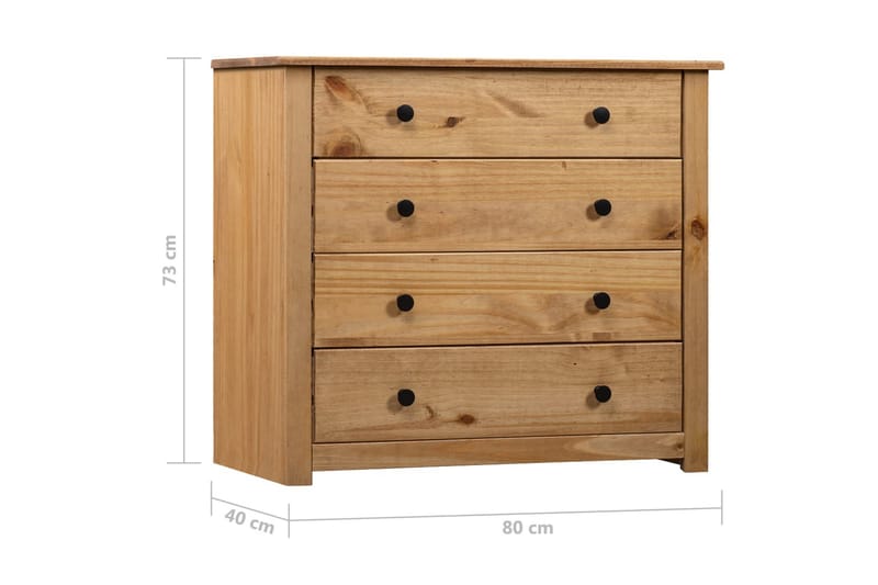 sideskab 80 x 40 x 73 cm fyrretræ Panama - Opbevaring - Opbevaringsmøbler - Skænke & sideboards