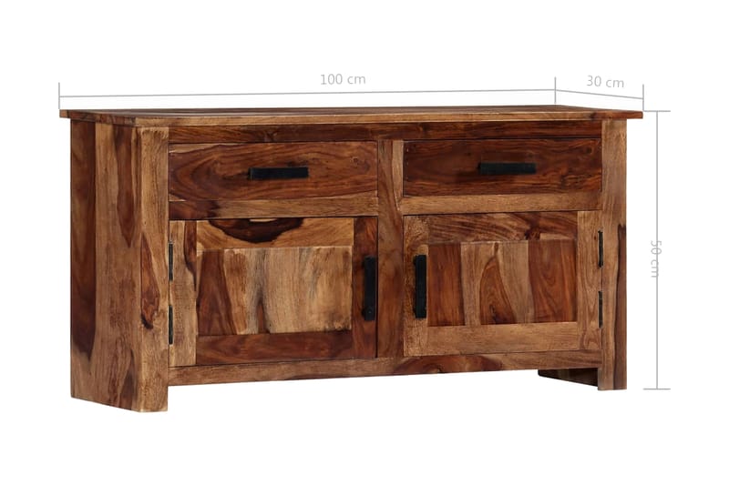 Skænk 100 X 30 X 50 Cm Massivt Sheeshamtræ - Brun - Opbevaring - Opbevaringsmøbler - Skænke & sideboards