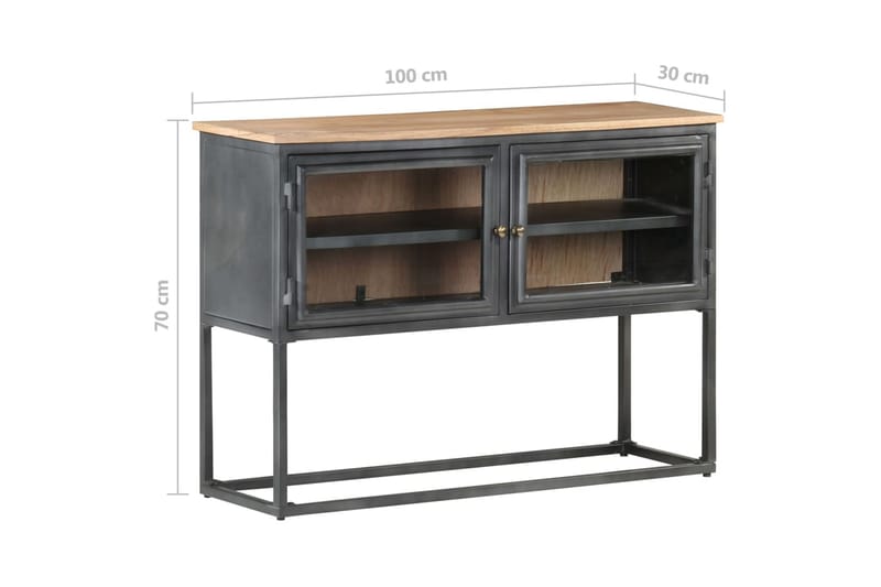 skænk 100x30x70 cm massivt akacietræ grå - Grå - Opbevaring - Opbevaringsmøbler - Skænke & sideboards