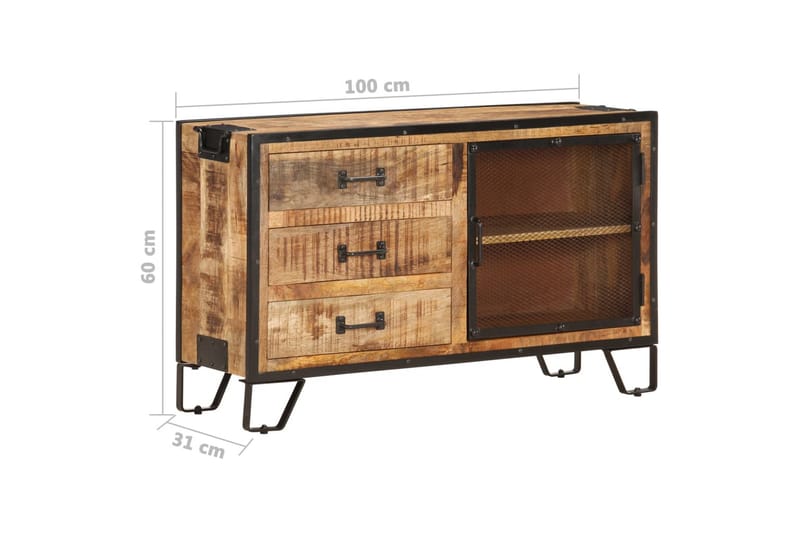 Skænk 100X31X60 cm Massivt Ru Mangotræ - Opbevaring - Opbevaringsmøbler - Skænke & sideboards