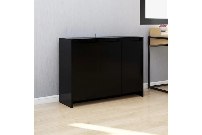 skænk 102x33x75 cm spånplade sort - Sort - Opbevaring - Opbevaringsmøbler - Skænke & sideboards