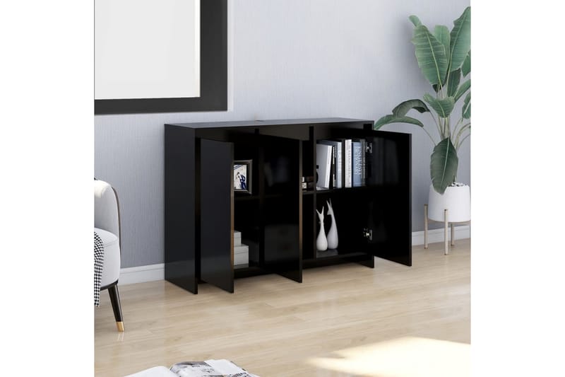 skænk 102x33x75 cm spånplade sort - Sort - Opbevaring - Opbevaringsmøbler - Skænke & sideboards