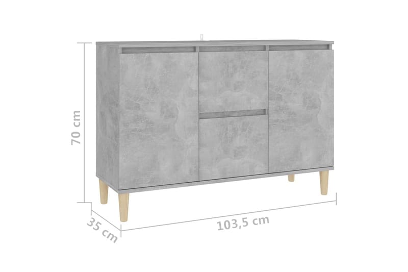 skænk 103,5x35x70 cm spånplade betongrå - Grå - Opbevaring - Opbevaringsmøbler - Skænke & sideboards