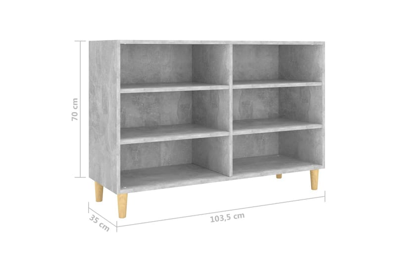 skænk 103,5x35x70 cm spånplade betongrå - Grå - Opbevaring - Opbevaringsmøbler - Skænke & sideboards