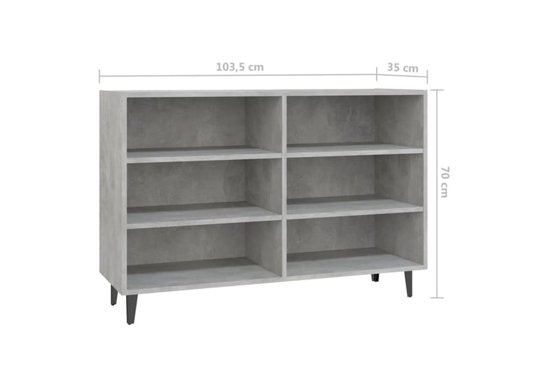 skænk 103,5x35x70 cm spånplade betongrå - Grå - Opbevaring - Opbevaringsmøbler - Skænke & sideboards