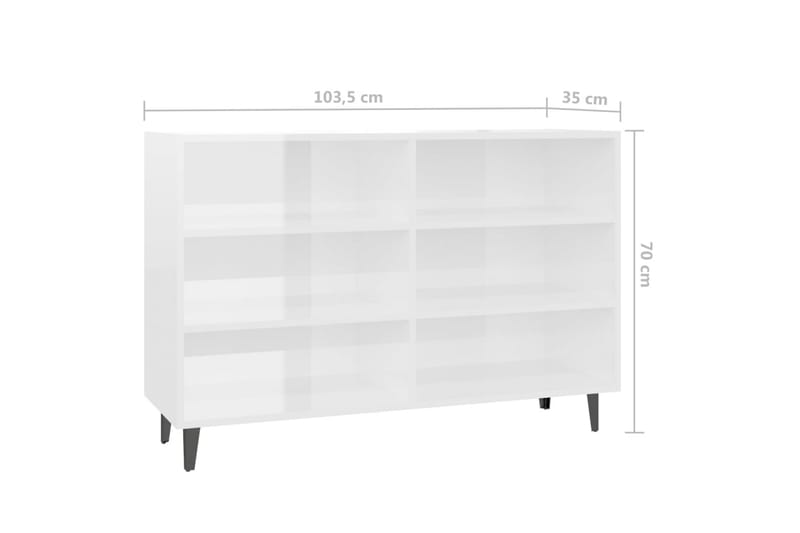 skænk 103,5x35x70 cm spånplade hvid højglans - Hvid - Opbevaring - Opbevaringsmøbler - Skænke & sideboards