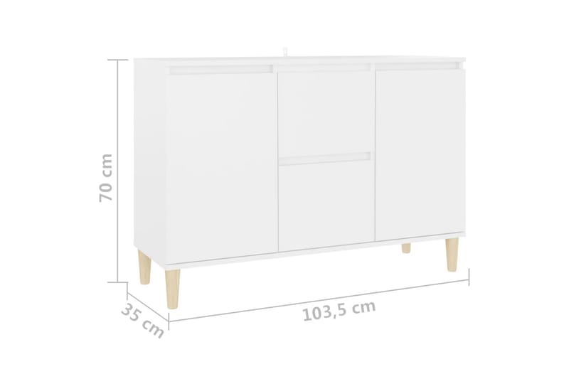 skænk 103,5x35x70 cm spånplade hvid - Hvid - Opbevaring - Opbevaringsmøbler - Skænke & sideboards